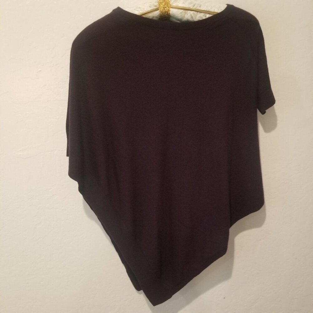 Theory Womens Small Cashmere Blend Asymmetric Sweater Poncho Purple Lightweight